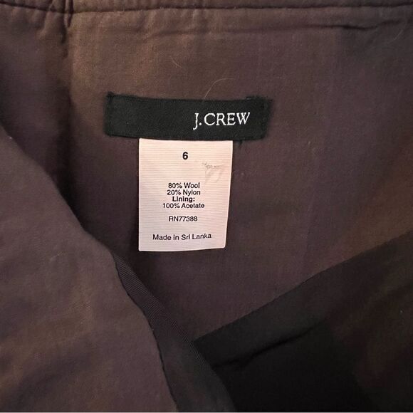 J. Crew Wool Blend A-Line Skirt Women’s Size 6 Side Zip Lined Brown Diamond - Picture 7 of 7